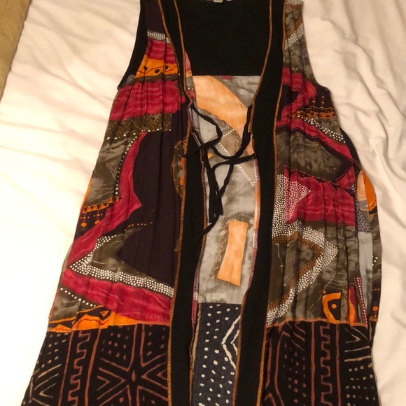 Globe Trotter 3 Pc Multicolored Rayon Pant Suit-XS - Picture 5 of 8